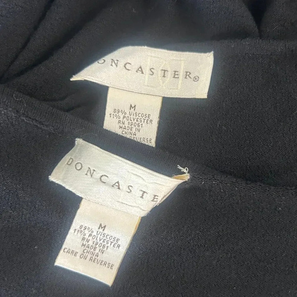Doncaster Black Beaded Hem Twin Set Sweater and Cardigan size Medium - Picture 2 of 6